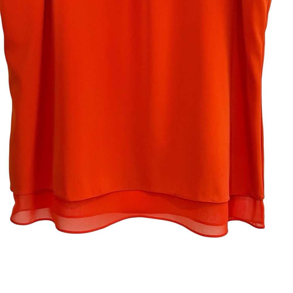 Diane Von Furstenburg silk blend sleeveless orange top Sz M excellent condition - Picture 5 of 11